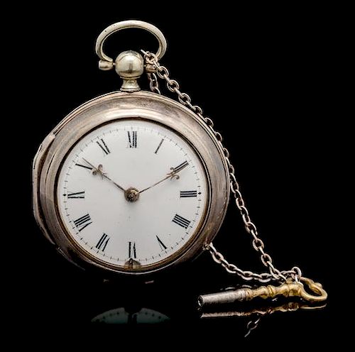 A Pair Cased Sterling Silver Key Wound Pocket Watch, James Upjohn, London, Late 18th Century,