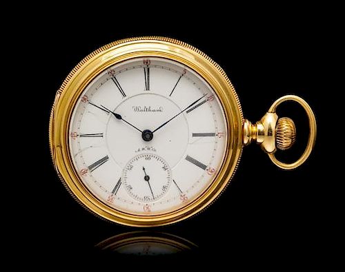 An 18 Karat Yellow Gold Model 1888 Open Face Pocket Watch, Waltham, Circa 1898,