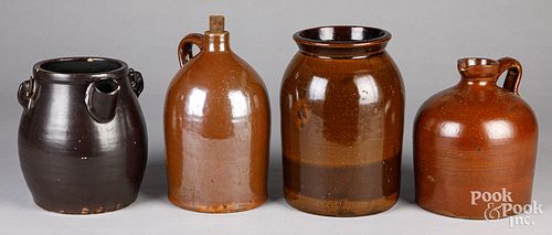 Four pieces of stoneware, 19th c.