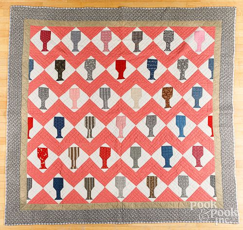 Goblet patchwork quilt, early to mid 20th c.