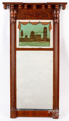 Two Sheraton walnut mirrors, 19th c.