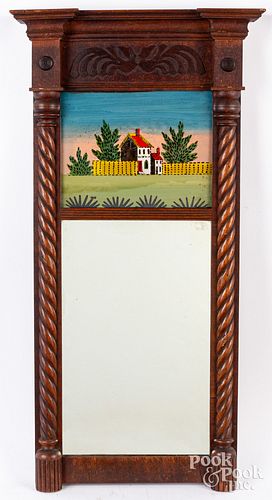 Sheraton mahogany mirror, 19th c.