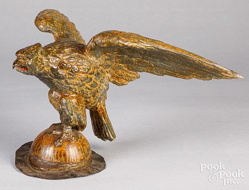 Painted zinc eagle, late 19th c.
