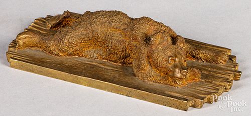 Gilt bronze sleeping bear