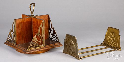 Brass mounted revolving book holder, early 20th c.