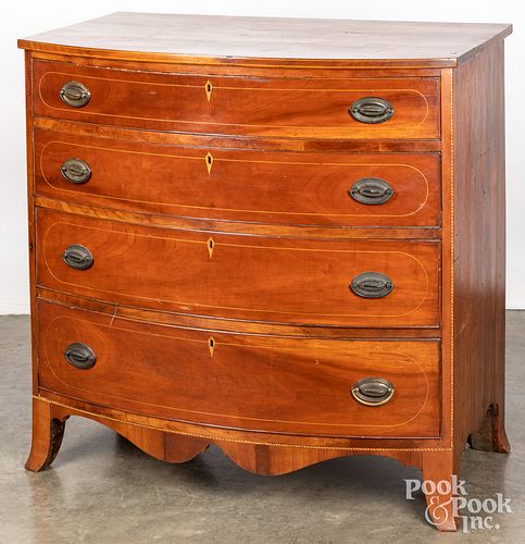 New England Federal cherry bowfront chest