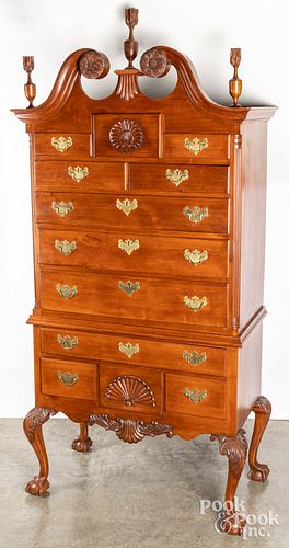 Chippendale walnut high chest, the top 18th c., th