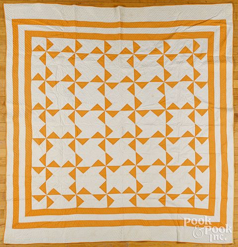 Pinwheel patchwork quilt, early 20th c.