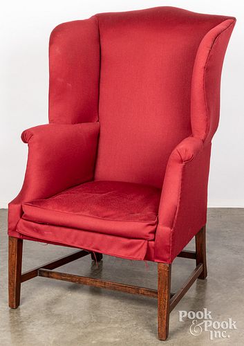 George III mahogany wing chair, late 18th c.