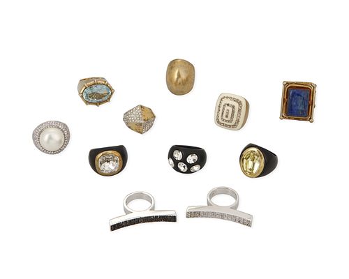 A group of runway/statement rings