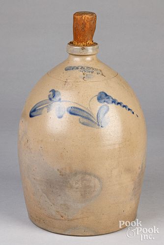 Pennsylvania three gallon stoneware jug, 19th c.