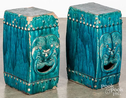 Pair of Chinese pottery stands