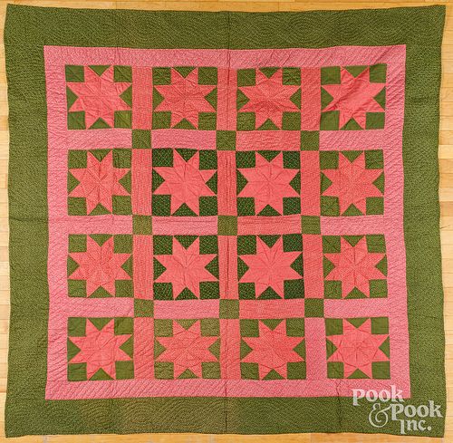 Lemoyne star patchwork quilt, ca. 1900