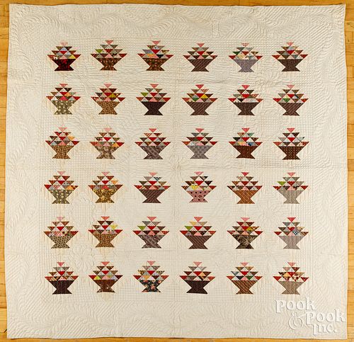 Basket patchwork quilt, 19th c.