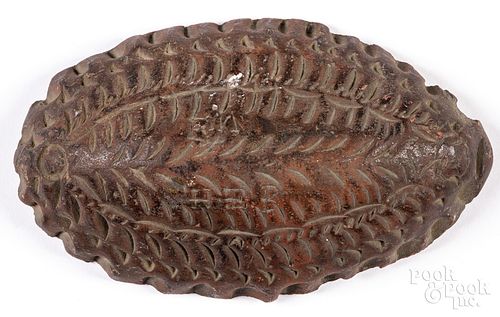 Unusual redware food mold, 19th c.