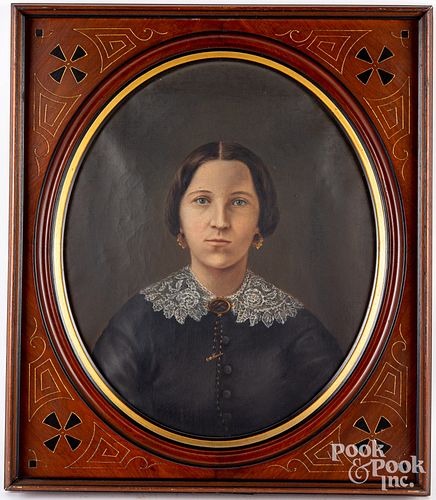 Oil on canvas portrait of Mrs. Hannah Biehl Meixel