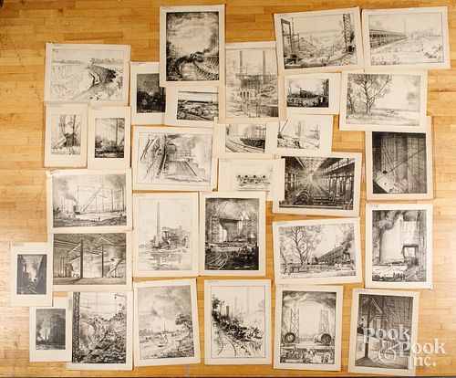 Collection of thirty Chesley Bonestell lithographs