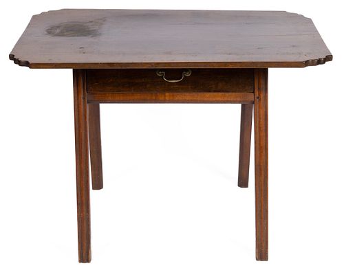 AMERICAN CHIPPENDALE WALNUT STAND TABLE