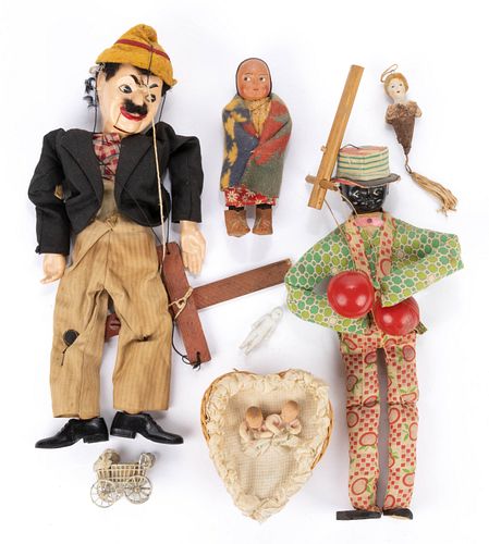 ASSORTED DOLLS / MARIONETTES, LOT OF SEVEN