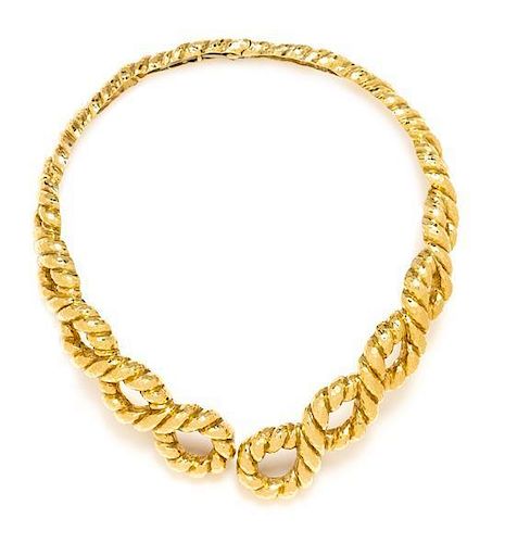 An 18 Karat Yellow Gold Collar Necklace, David Webb, 93.50 dwts.