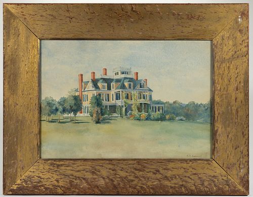 AMERICAN SCHOOL (LATE 19TH CENTURY) FOLK ART VIEW OF ENDICOTT HOUSE