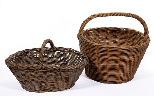 SHENANDOAH VALLEY OF VIRGINIA PULLED-ROD BASKETS, LOT OF TWO