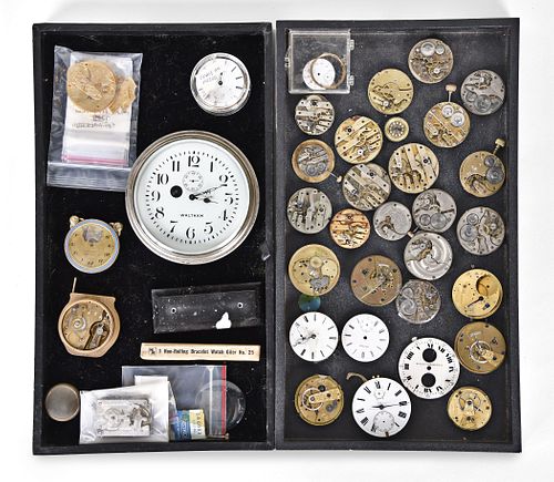 A lot of American Swiss and English pocket watch movements