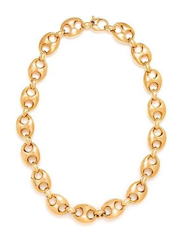 An 18 Karat Yellow Gold Gucci Link Necklace, Gucci, 48.30 dwts.