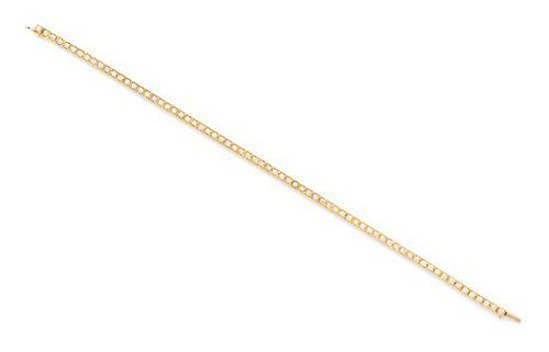 An 18 Karat Yellow Gold and Diamond "Laniere" Line Bracelet, Cartier, 10.50 dwts.