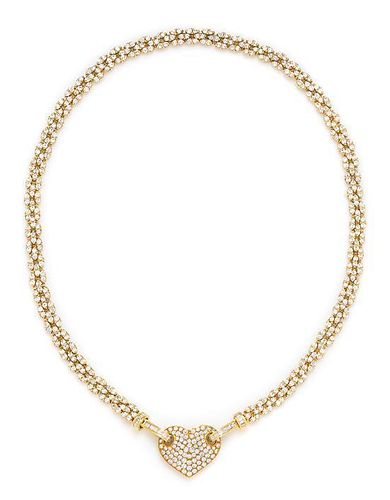An 18 Karat Yellow Gold, Diamond and Cultured Pearl Convertible Necklace, Bernard Hurtig, 61.50 dwts.