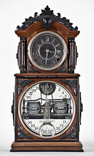 Ithaca No. 3 1/2 Parlor Double Dial calendar Clock