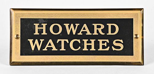 A good early 20th century counter top reverse painted advertising sign for Howard watches
