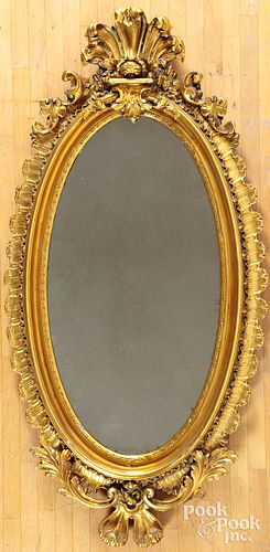Large giltwood mirror, 19th c.