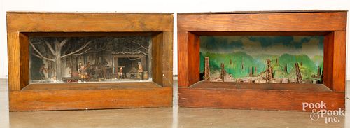 Two WPA project electrified dioramas