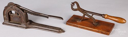 Cast iron sugar cutter, 19th c.