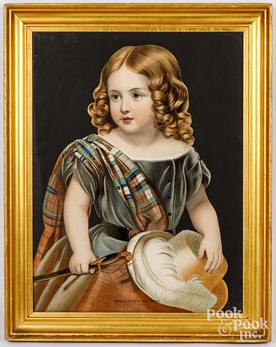 Colorful lithograph of a child, 19th c.