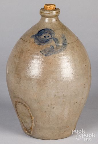 New England stoneware ovoid jug, 19th c.
