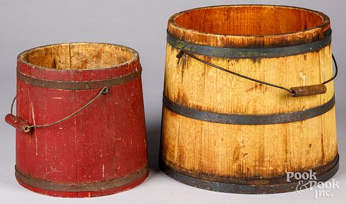 Two painted buckets, 19th c.