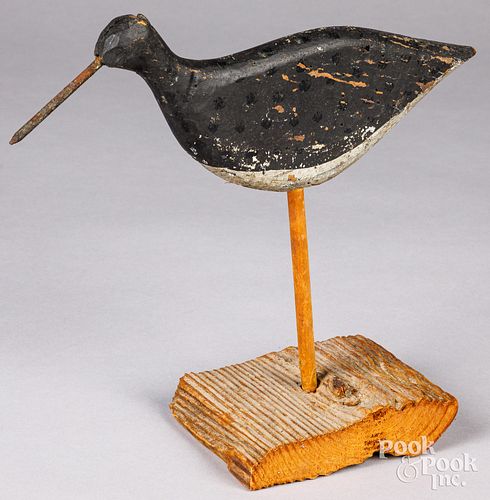 Carved and painted flattie shorebird