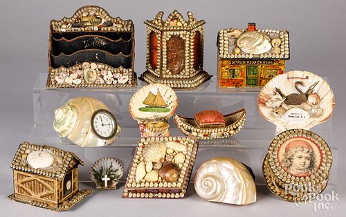 Group of nautical seashell boxes