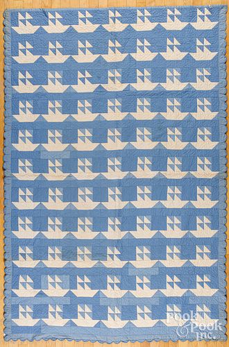 Sailboat patchwork quilt, early 20th c.