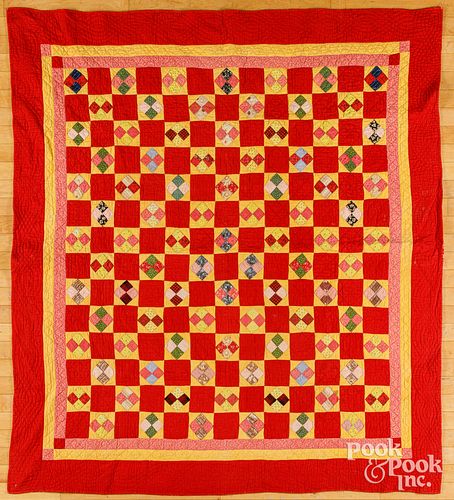 Pennsylvania patchwork block quilt, 19th c.