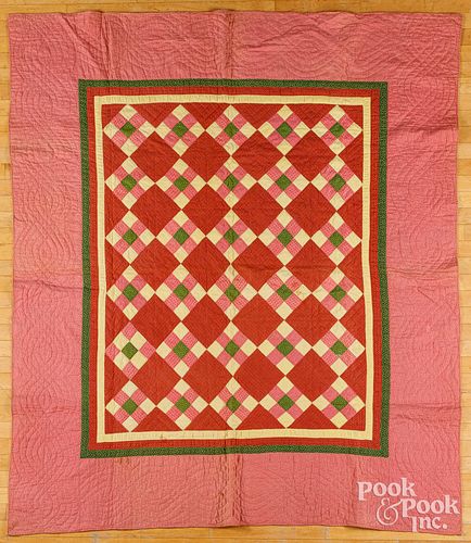 Pennsylvania Nine-patch patchwork quilt, ca. 1900