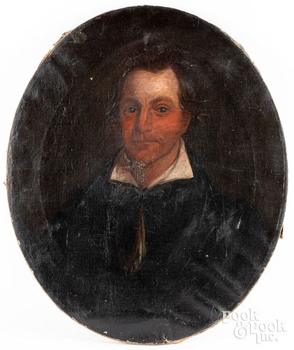 Oil on canvas portrait of a gentleman, 19th c.
