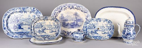 Group of blue and white porcelain, 19th c.