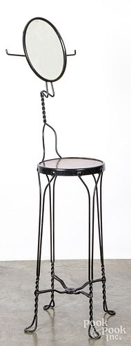 Victorian wire shaving stand stool, late 19th c.