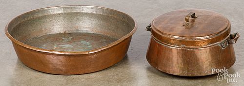 Two copper pans, 19th c.