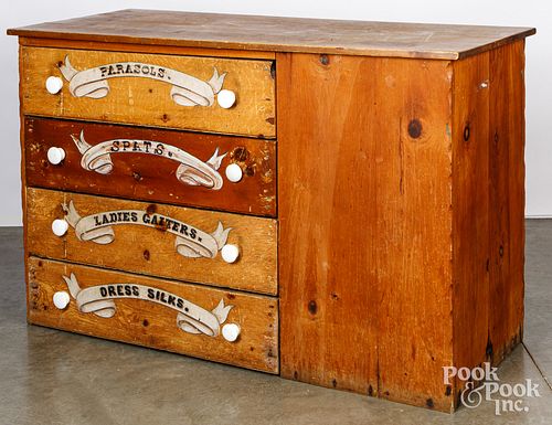 Pine country store counter, 19th c.