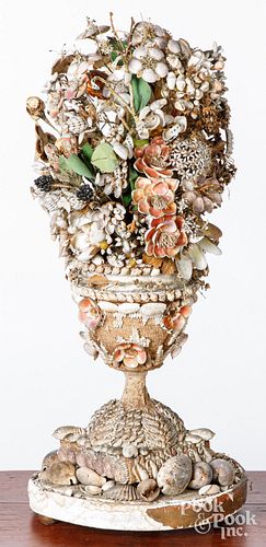 Nautical seashell floral basket, 19th c.