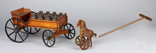 Childs toy milk wagon, late 19th c.